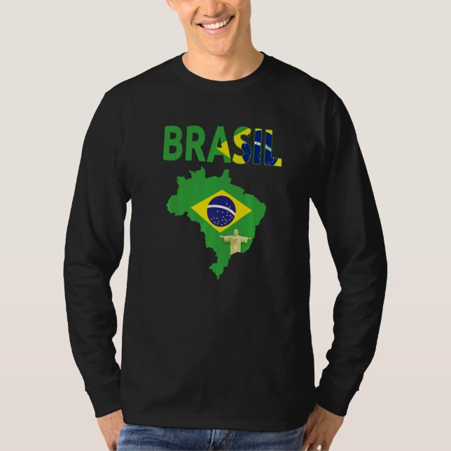 Camiseta Brazilian Flag Idea For Men & Brasil Flag 1 (Frente)
