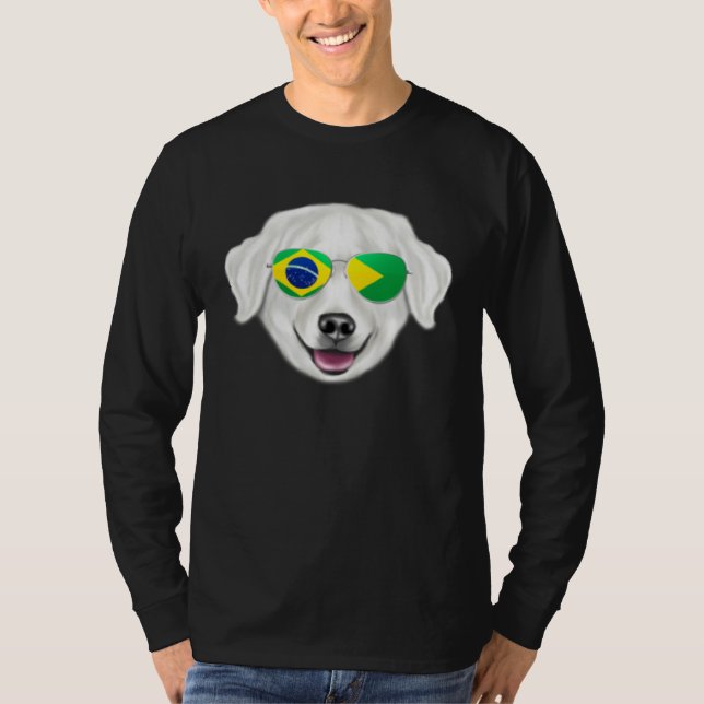Camiseta Brazilian Flag Kuvaszok Dog Brazil Pocket (Frente)