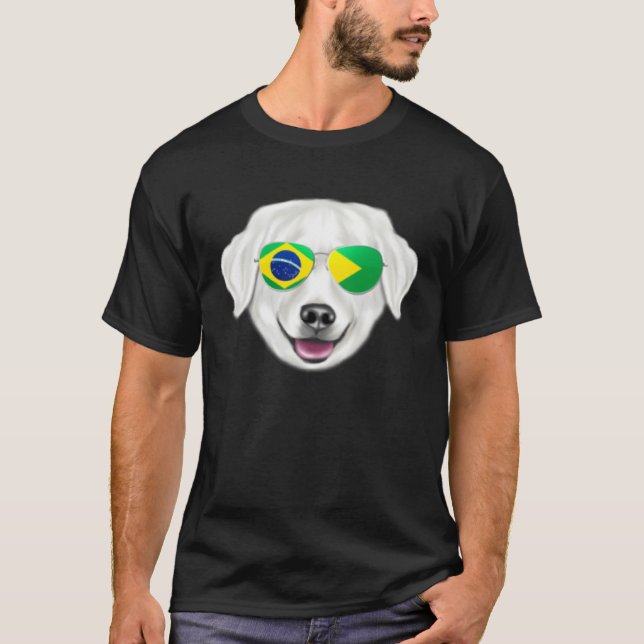 Camiseta Brazilian Flag Kuvaszok Dog Brazil Pocket (Frente)