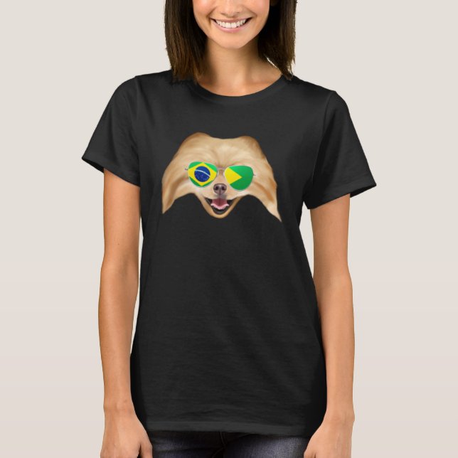 Camiseta Brazilian Flag Pomeranian Dog Brazil Pocket (Frente)