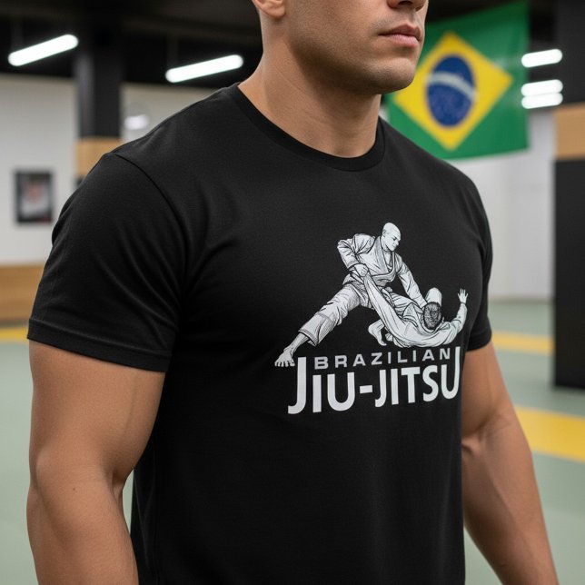Camiseta Brazilian Jiu-Jitsu Grappling Illustration (Criador carregado)
