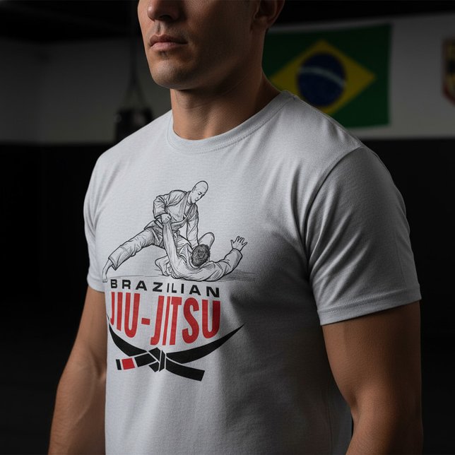 Camiseta Brazilian Jiu-Jitsu Grappling Illustration (Criador carregado)