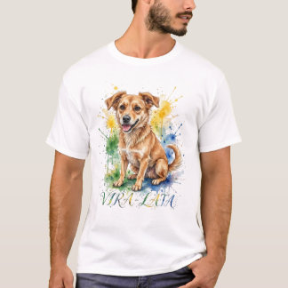 Camiseta Brazilian Vira Lata Caramel Dog Watercolor