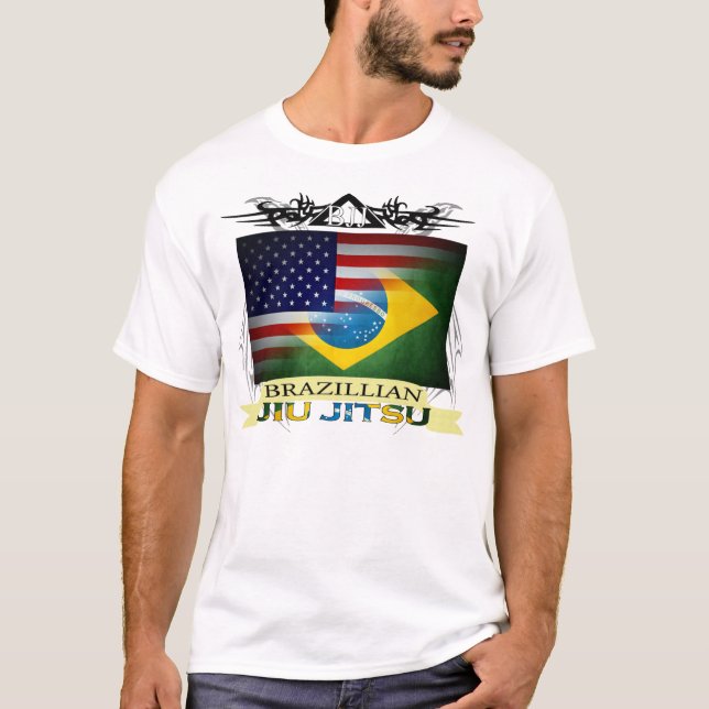 Camiseta Brazillian Jiu Jitsu embandeira o t-shirt (Frente)