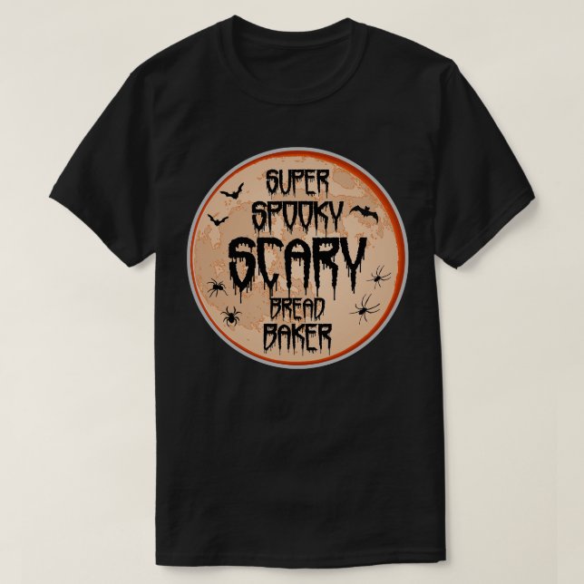 Camiseta Bread Baker Halloween Assustador Bata Humor Humor (Frente do Design)