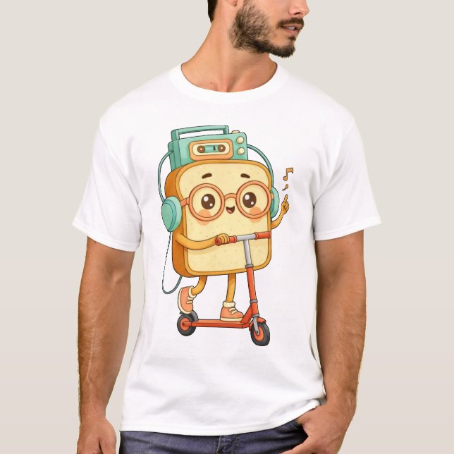 Camiseta Bread Tony- cute scooter T-Shirt (Frente)