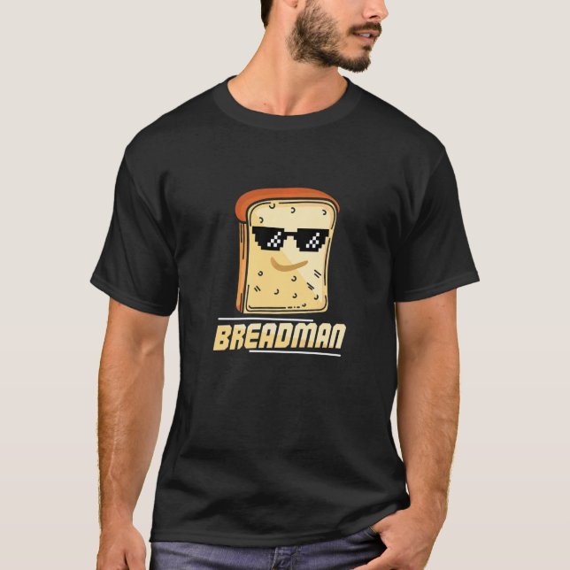 Camiseta Breadman Comic Trabalho de arte Para Um Pão (Frente)
