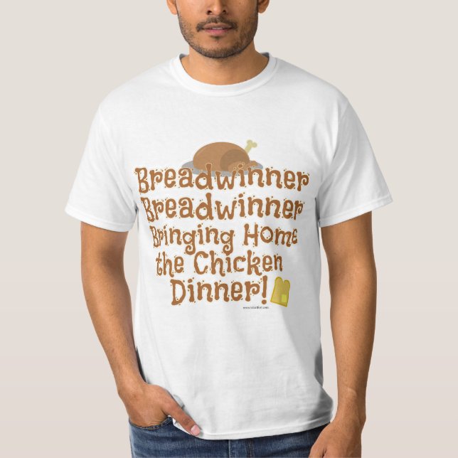 Camiseta Breadwinner Chicken Janta Cartoon Funny Design (Frente)