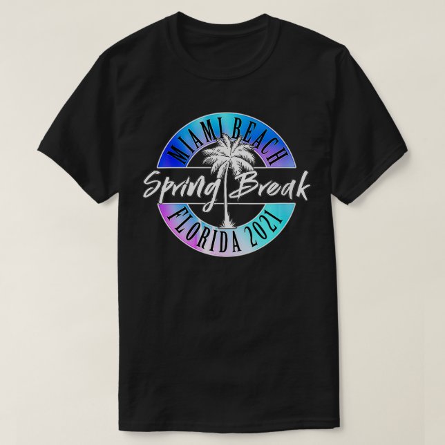 Camiseta Break 2021, Miami Beach Flórida Colle (Frente do Design)