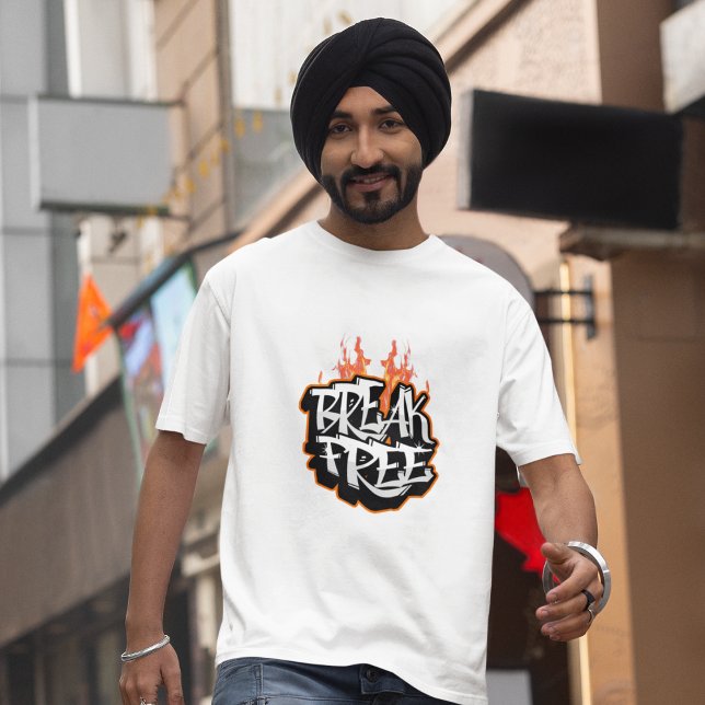 Camiseta Break Free Graffiti Flame (Criador carregado)