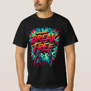 Camiseta Break Free Painted em Segundo Plano Branco