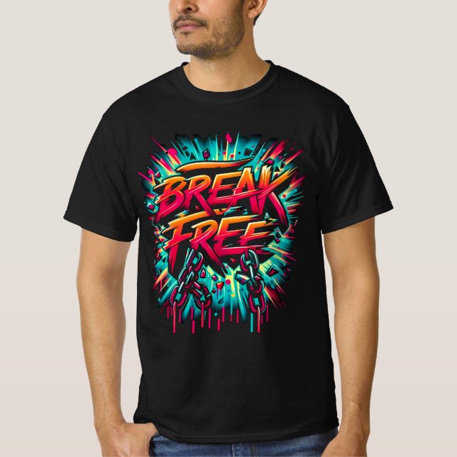 Camiseta Break Free Painted em Segundo Plano Branco (Frente)