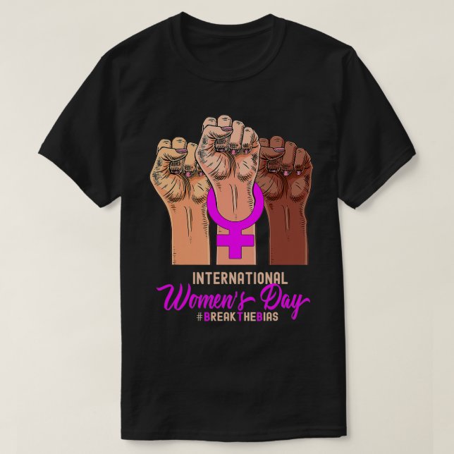 Camiseta Break The Bias International Women's Day 2022 8 Mã (Frente do Design)