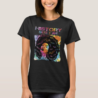 Camiseta Break the Bias Pretty Black History says I am