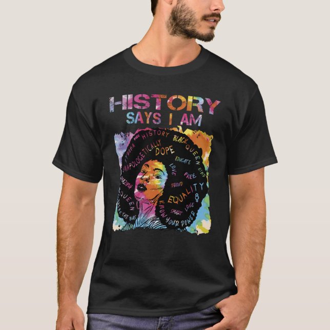 Camiseta Break the Bias Pretty Black History says I am (Frente)