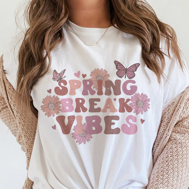 Camiseta Break Vibes Retro Floral Trendy Butterfly (Criador carregado)