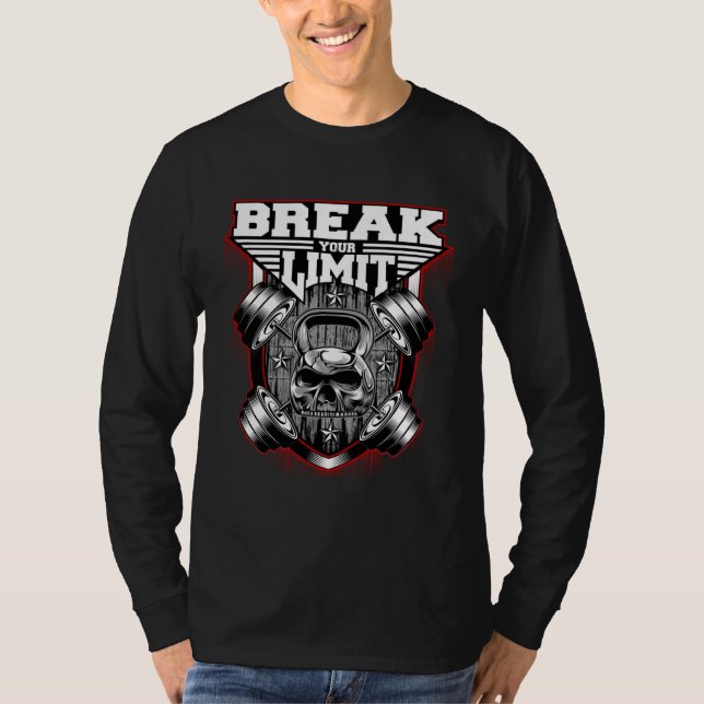 Camiseta Break Your Limit Motivational Workout For Men and  (Frente)