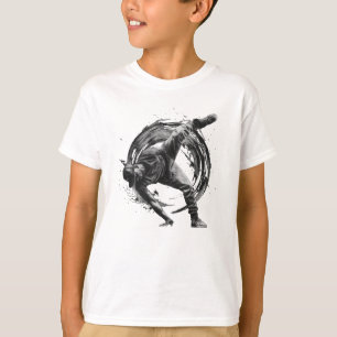 Camiseta Breakdancer em ação, no estilo de splatter de tint