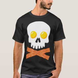 Camiseta Breakfast Skull  Egg and Bacon Skull Crossbones