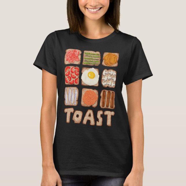 Camiseta Breakfast Toast Bread Bun Food Egg Pun Brekkie Sar (Frente)