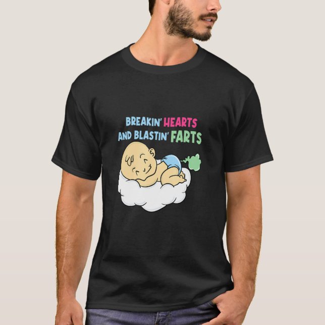 Camiseta Breakin Hearts Blastin Farts Baby Papa Childborn (Frente)