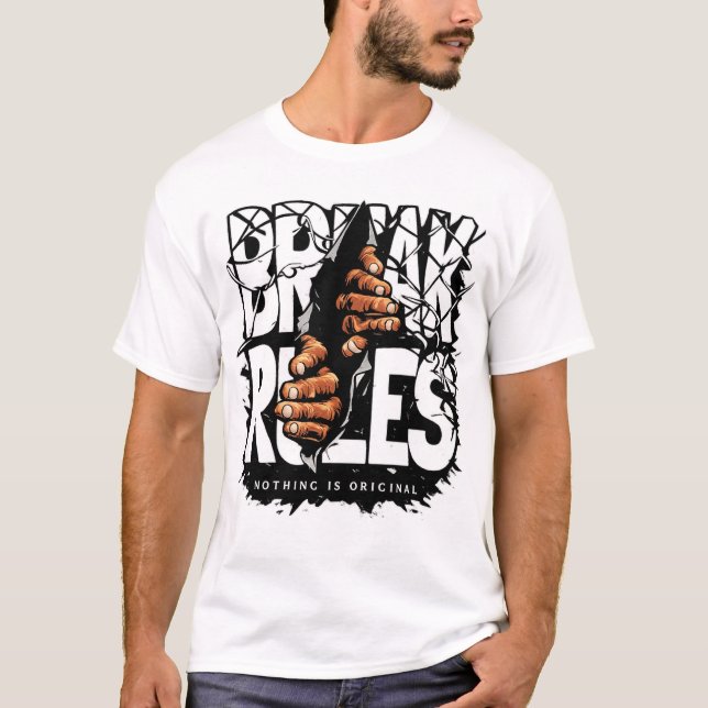 Camiseta Breaking the Rules Street Art Graphic T-Shirt – Bo (Frente)