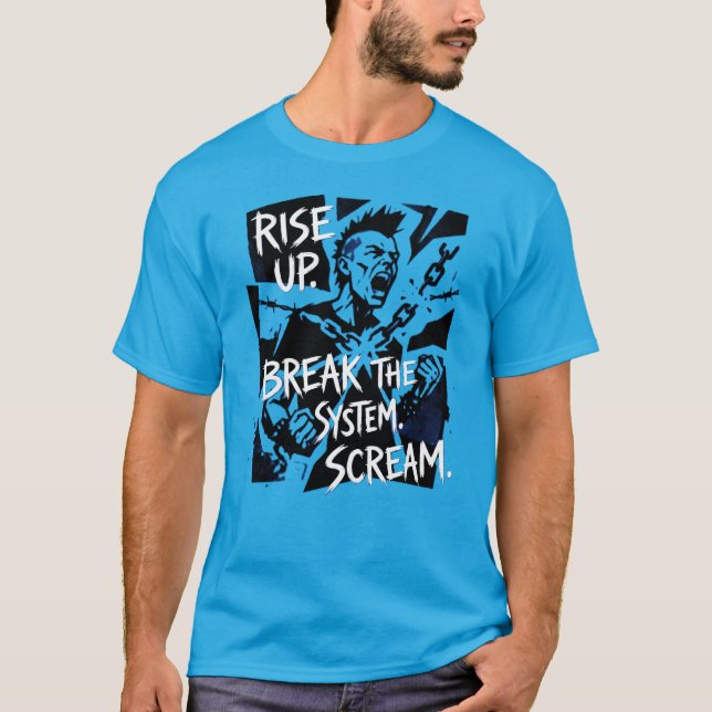 Camiseta Breakthe System Punk No Chains No Limits Rebellion (Frente)