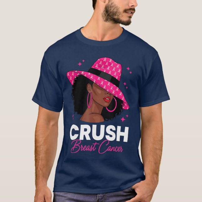 Camiseta Breast Cancer Awareness African American Afro Wome (Frente)