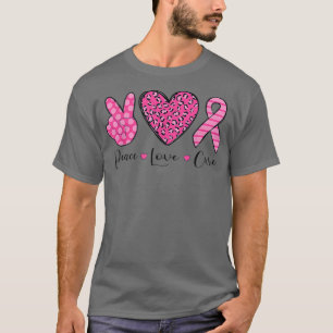 Camiseta Breast Cancer Awareness Costume Pink Peace Love Cu