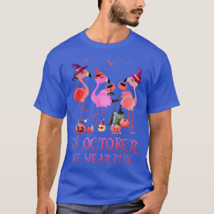 Camiseta Breast Cancer Awareness Flamingo Hat Halloween We