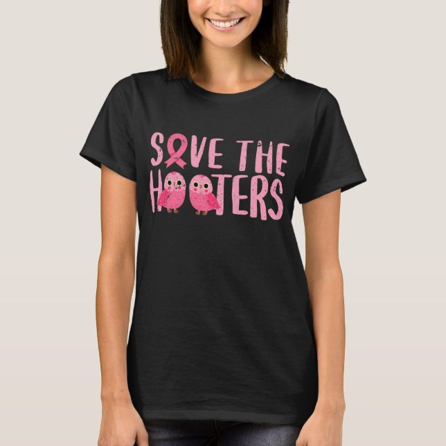 Camiseta Breast Cancer Awareness Month Save The Hooters (Frente)