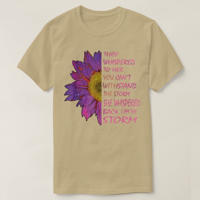 Camiseta Breast Cancer Awareness Motivation Quote Pink Sunf (Frente do Design)