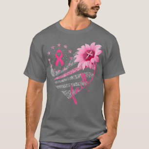 Camiseta Breast Cancer Awareness Sun Flower Faith Bling Bli