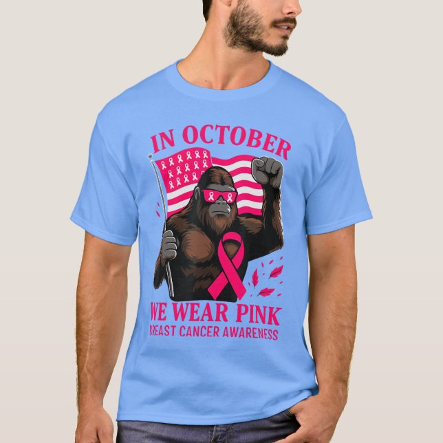 Camiseta Breast Cancer Halloween in October We Wear Pink gi (Frente)