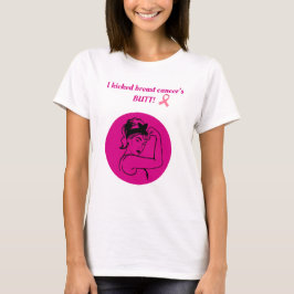 Camiseta Breast Cancer Pink Kick Butt Woman T-Shirt