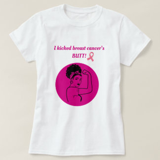Camiseta Breast Cancer Pink Kick Butt Woman T-Shirt