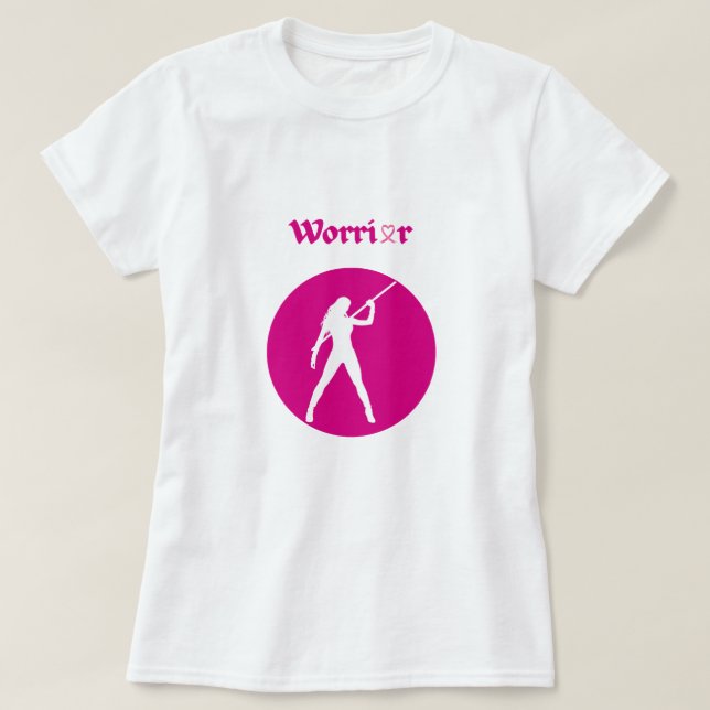 Camiseta Breast Cancer Pink Warrior Woman T-Shirt (Frente do Design)