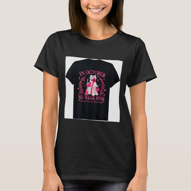 Camiseta Breast Cancer Shirt For Women In October We Wear N (Frente)