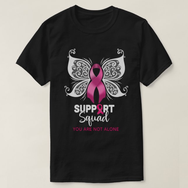 Camiseta Breast cancer Support Squad  pink ribbon with butt (Frente do Design)