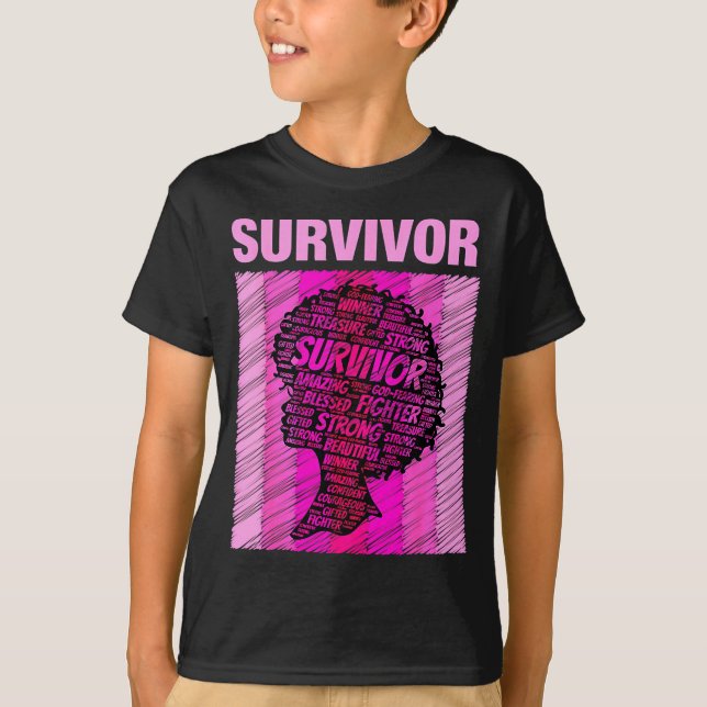 Camiseta Breast Cancer Survivor African American Woman Nk A (Frente)
