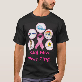 Camiseta BreastCancerWalk_front_black, rosa real do