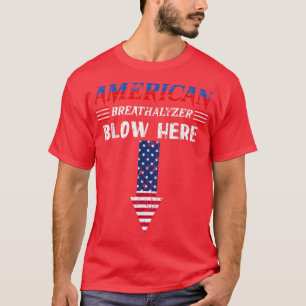 Camiseta Breathalyzer 4 De Julho Bandeira Americana Engraça