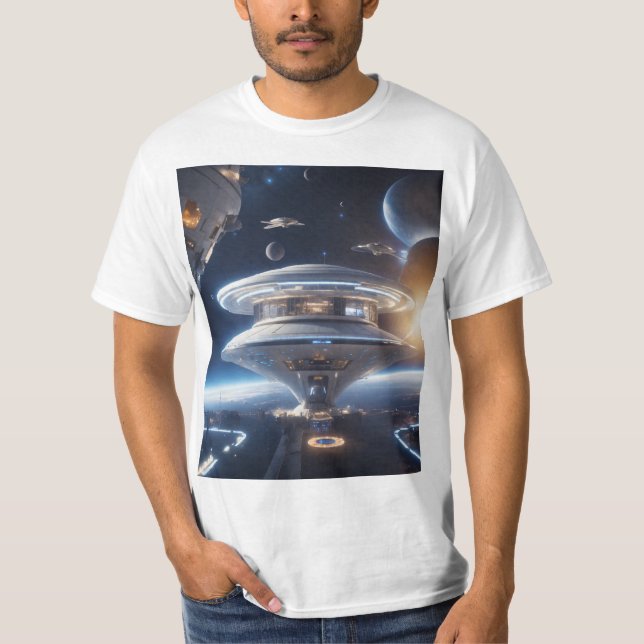 Camiseta Breathtaking Deep Space Station Illustration |  (Frente)