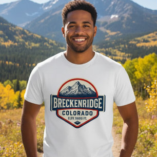 Camiseta Breckenridge Colorado - Emblema Retro da Montanha
