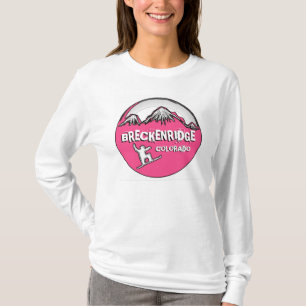 Camiseta Breckenridge Colorado Snowboard, cor-de-rosa, senh