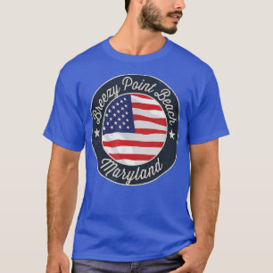 Camiseta Breezy Point Beach - Patriótico Maryland Souvenir