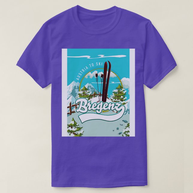 Camiseta Bregenz Austria Ski Poster (Frente do Design)