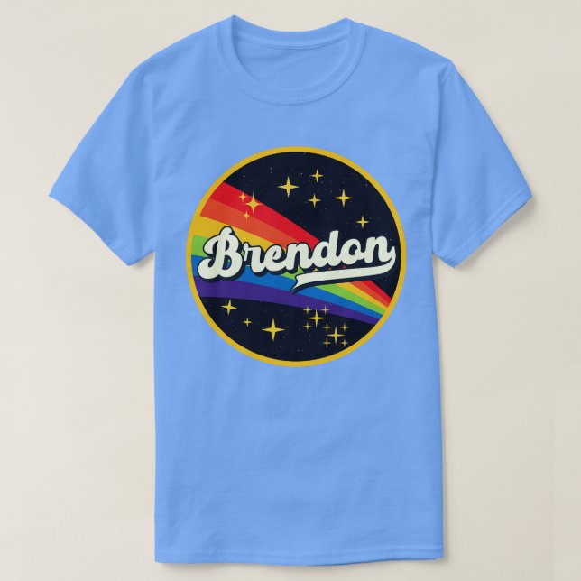 Camiseta Brendon Rainbow No Space Vintage Style (Frente do Design)