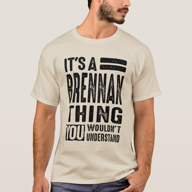 Camiseta Brennan Personalizado Nome Aniversário Presente (Frente)