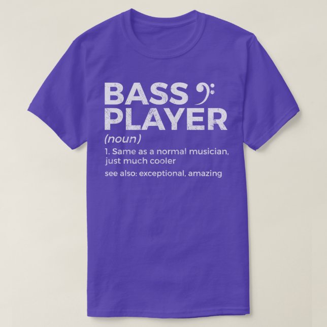 Camiseta Bresa De Definição Do Jogador De Bass Para Músicos (Frente do Design)